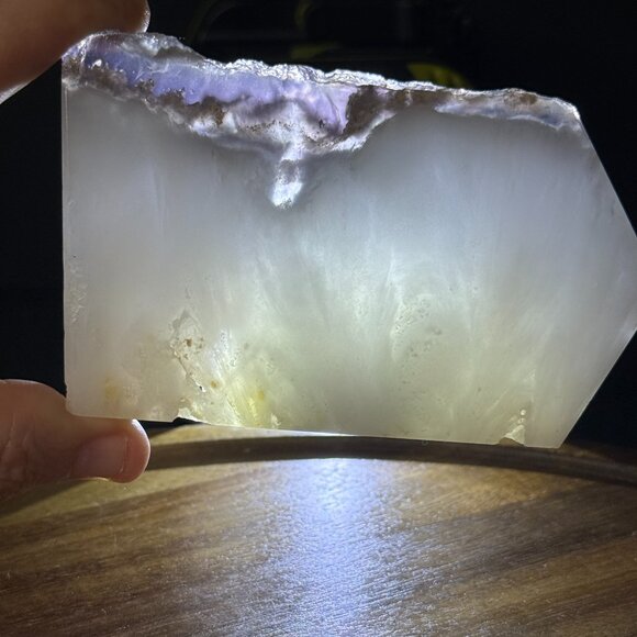 Fluorite Slab Pyrite Inclusions Feathered Display Stone Slice Natural Raw - C - Picture 2 of 16